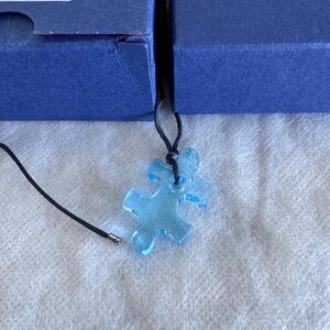 Swarovski Puzzle Piece Pendant Necklace Blue